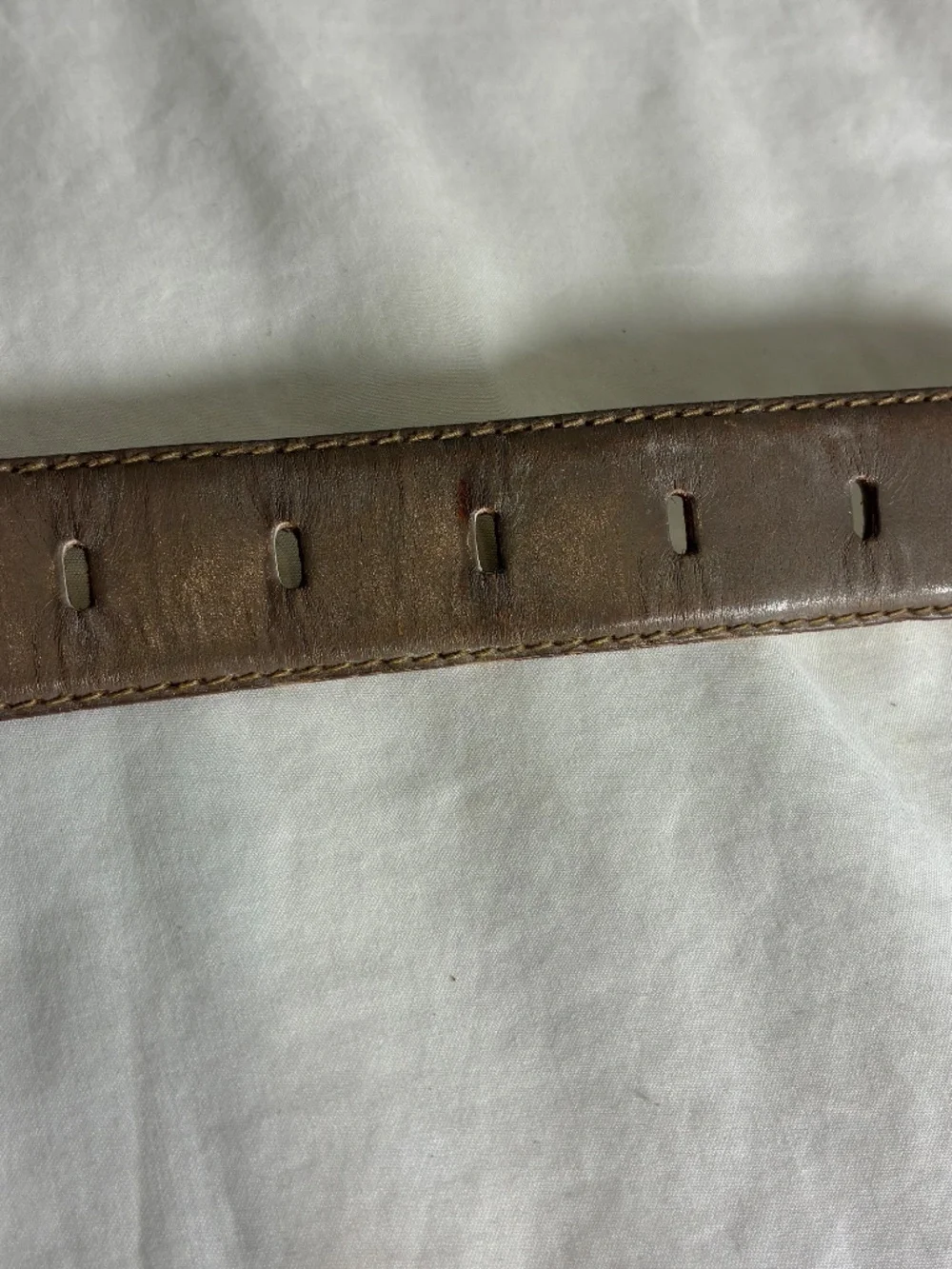 Talbots women’s belt Sz XL genuine leather beige granola nature earth
